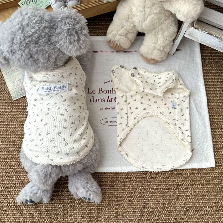 Floral Cotton Pet Vest for Dogs & Cats
