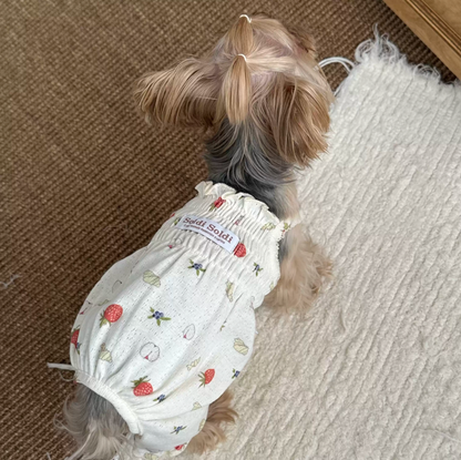 Fruit Print Cotton Pet Romper for Dogs