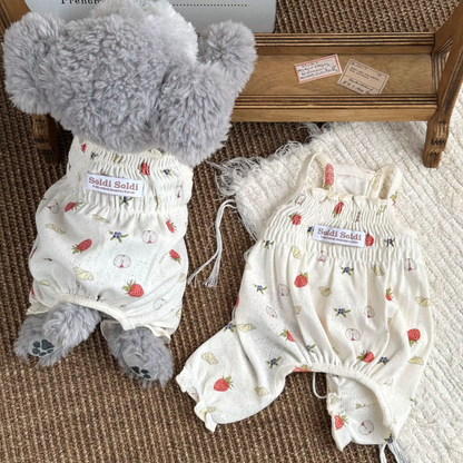 Fruit Print Cotton Pet Romper for Dogs