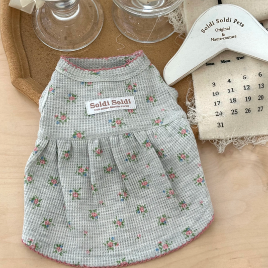 Floral Cotton Pet Dress & Vest for Dogs