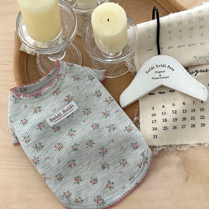 Floral Cotton Pet Dress & Vest for Dogs
