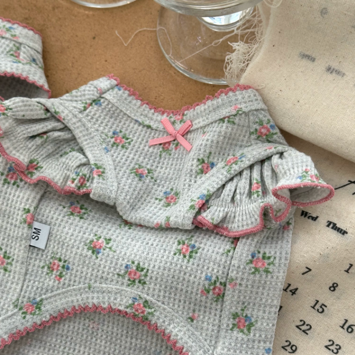 Floral Cotton Pet Dress & Vest for Dogs