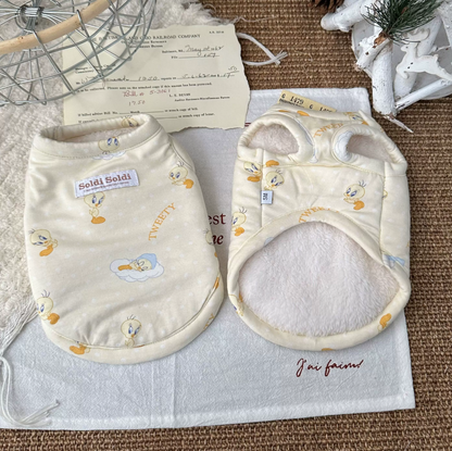 Fleece Pet Vest for Dogs in Milky Yellow