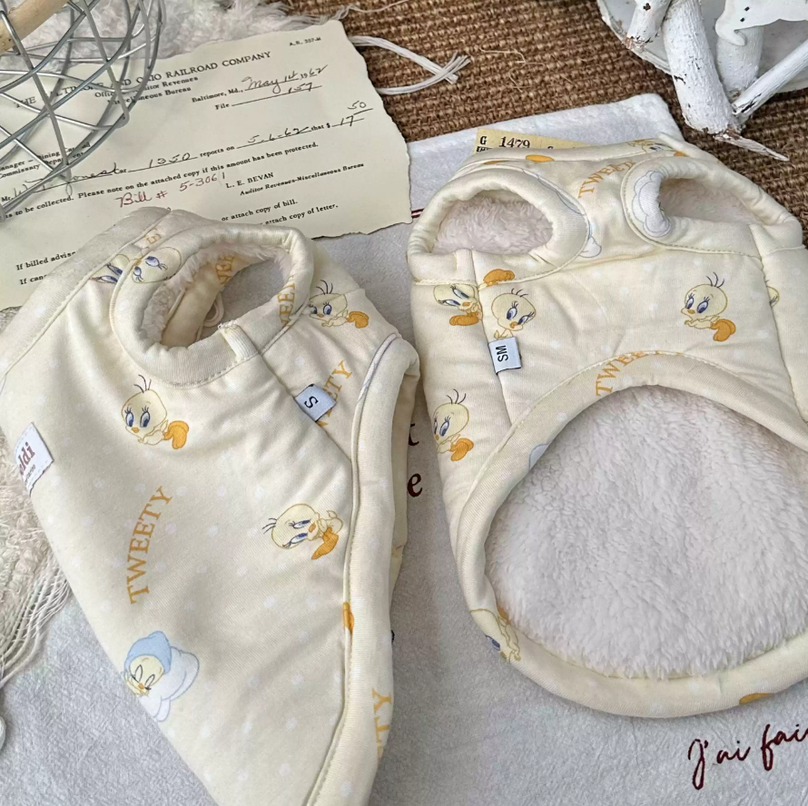 Fleece Pet Vest for Dogs in Milky Yellow
