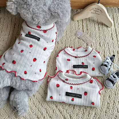 Strawberry Lace Cotton Pet Vest for Dogs