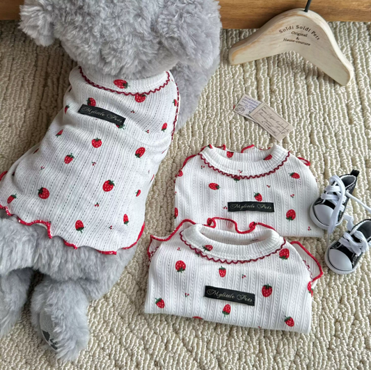 Strawberry Lace Cotton Pet Vest for Dogs
