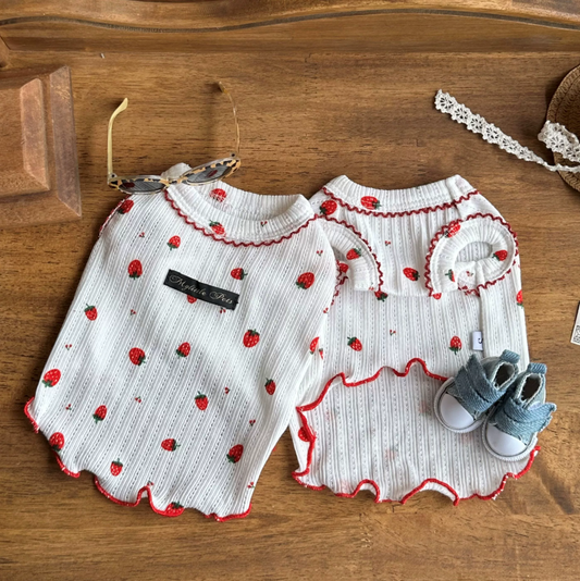 Strawberry Lace Cotton Pet Vest for Dogs