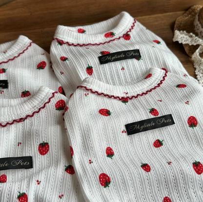 Strawberry Lace Cotton Pet Vest for Dogs