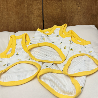 Lemon Waffle Cotton Pet Tank Top for Dogs & Cats