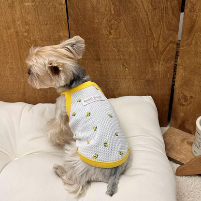 Lemon Waffle Cotton Pet Tank Top for Dogs & Cats