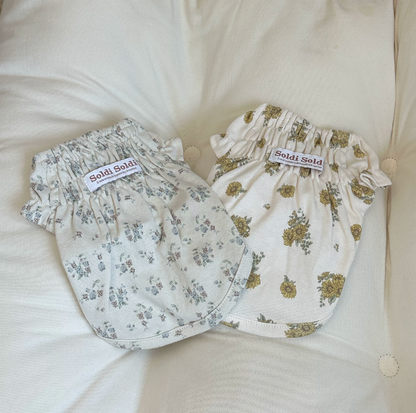 Vintage Sunflower Cotton Pet Blouse for Small Dogs