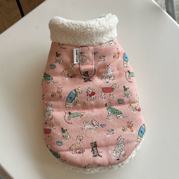 Sherpa Padded Pet Vest with Leash Ring for Dogs & Cats